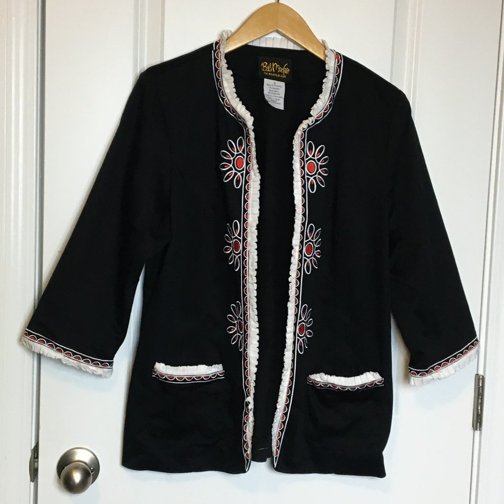 Bob Mackie Wearable Art Embroidered Open Jacket